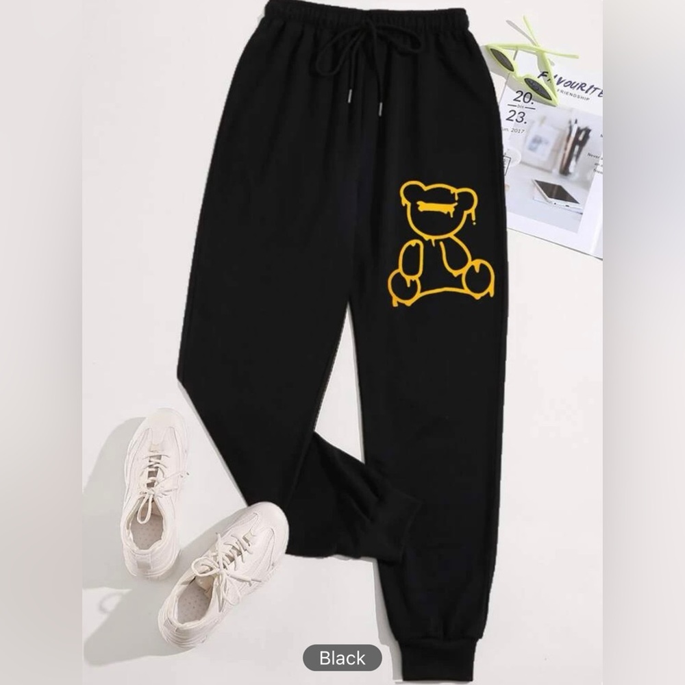 Black Sweatpants with Bear